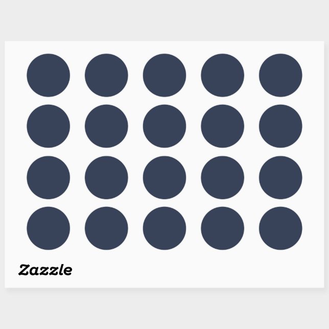 Autocollant rond bleu nuit foncé (Feuille)