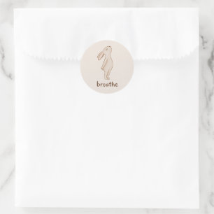 Autocollant rond Breathe Bunny