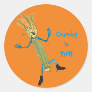 Autocollant rond brillant "de courgette de Zach"