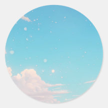 Autocollant Rond Ciel Bleu