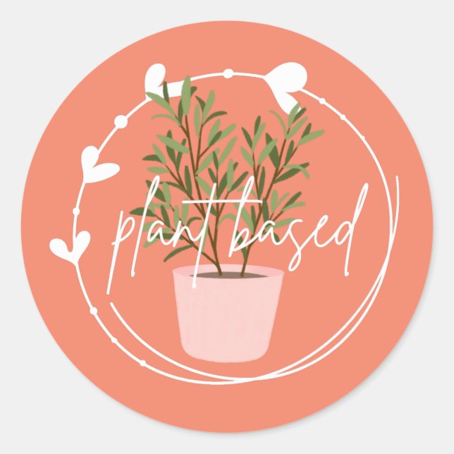 Autocollant rond classique à base de plantes (Devant)