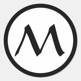 AUTOCOLLANT ROND CLASSIQUE À INITIALE PERSONNALISÉ