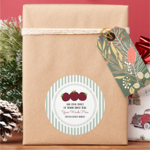 Autocollant rond classique à rayures Apple personn