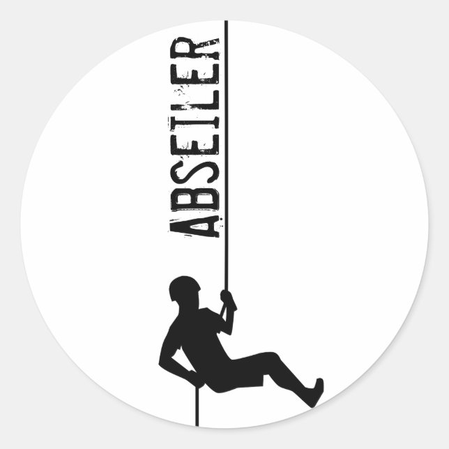 Autocollant rond classique Abseiler (Devant)