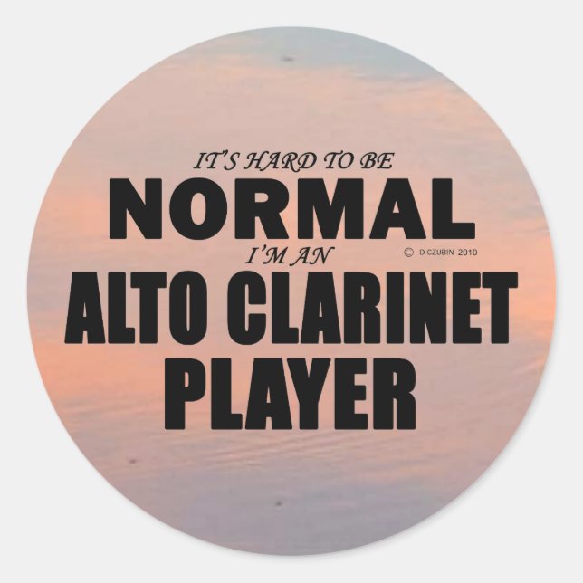 Autocollant rond classique Alto Clarinet Player (Devant)