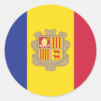 Autocollant rond classique Andorre