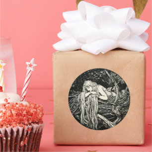 Autocollant rond classique Art nouveau