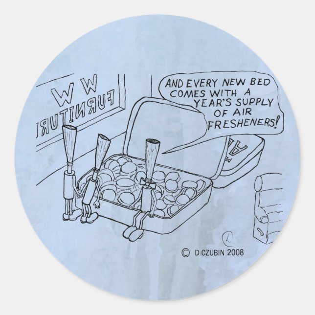 Autocollant rond classique au lit à monnaie (Devant)