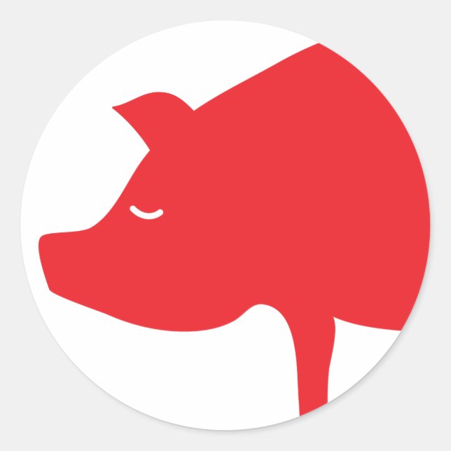 Autocollant rond classique Big Red de Red Pig (Devant)