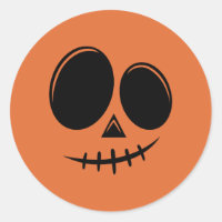 Autocollant rond classique Citrouille d'Halloween 