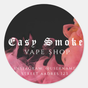 Autocollant Rond Classique Corolful Smoke Vape Sho