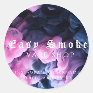 Autocollant Rond Classique Corolful Smoke Vape Sho