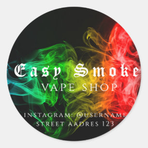 Autocollant Rond Classique Corolful Smoke Vape Sho