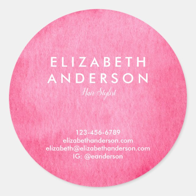 Autocollant rond classique couleur Aquarelle (Devant)