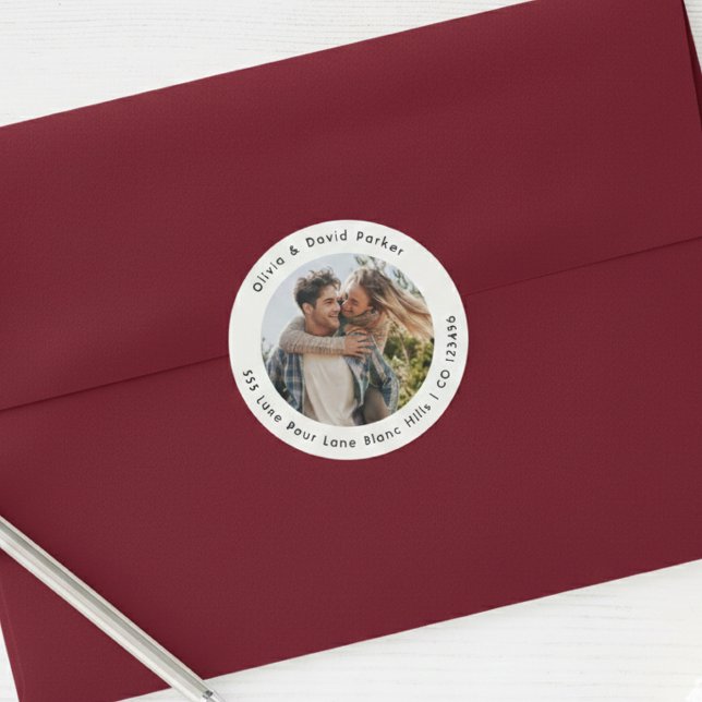 Autocollant Rond Classique d'Adresse de Retour de  (Créateur téléchargé)