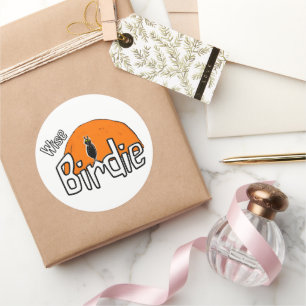 Autocollant rond classique de birdie