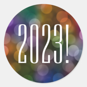 autocollant rond classique de bokeh 2022