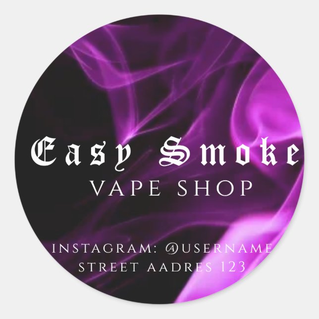 Autocollant Rond Classique de Corolful Smoke Vape  (Devant)
