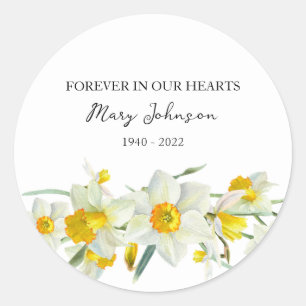 Autocollant rond classique de la Daffodil Memorial