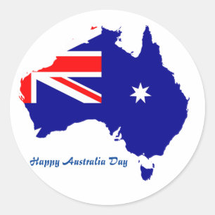 Autocollant rond classique de la fête australienne