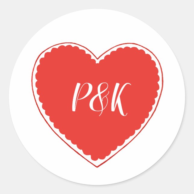 Autocollant rond classique de la Saint-Valentin à  (Devant)