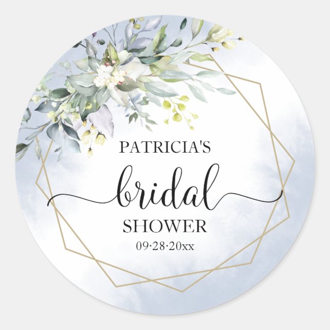 Autocollant Rond Classique de Lancement de Mariage (Devant)