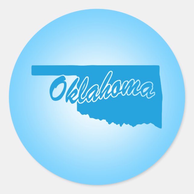 Autocollant rond classique de l'État de l'Oklahoma (Devant)