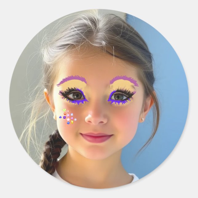 Autocollant rond classique de maquillage d'oeil dr (Devant)