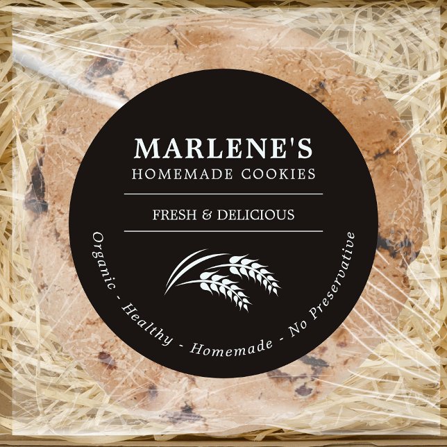 Autocollant rond classique de nourriture maison de (Créateur téléchargé)