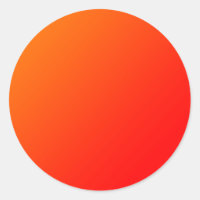 Autocollant rond classique dégradé orange
