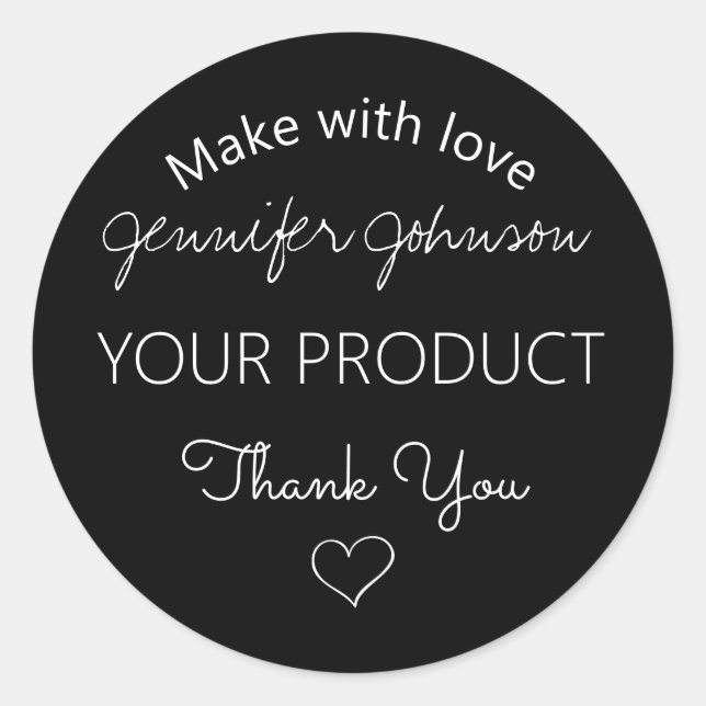 Autocollant rond classique design bijoux personnal (Devant)