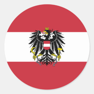 Autocollant rond classique du drapeau autrichien