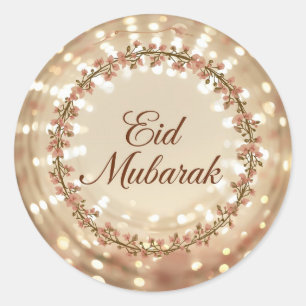 Autocollant rond classique Eid Mubarak musulman