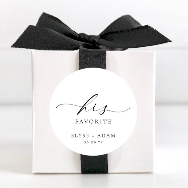 Autocollant rond classique Ellesmere son favori (Ellesmere Wedding Circle Stickers His Favourite )