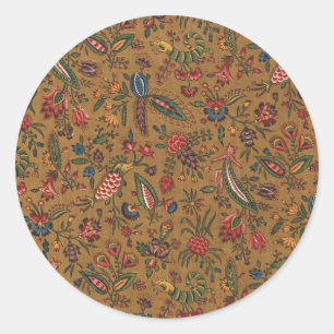 Autocollant Rond Classique Étiquette Couronne Flor