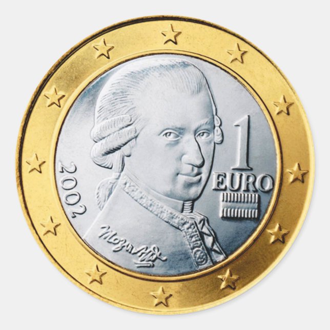 Autocollant rond classique Euro Mozart (Devant)