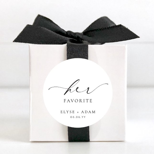 Autocollant rond classique favori d'Ellesmere (Ellesmere Wedding Circle Stickers Her Favourite )