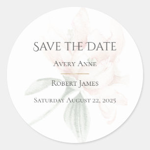 Autocollant Rond Classique Floral Aquarelle Rustiq
