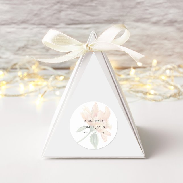 Autocollant Rond Classique Floral Aquarelle Rustiq (Créateur téléchargé)