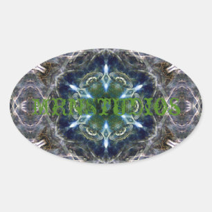 Autocollant rond classique Folk Mandala