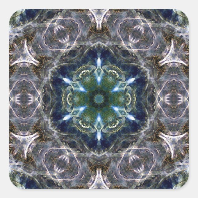 Autocollant rond classique Folk Mandala (Devant)