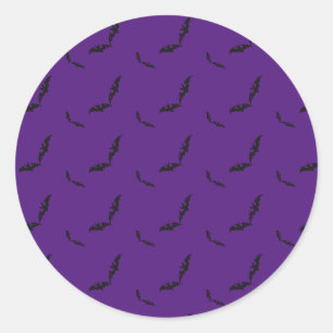 Autocollant rond classique Halloween/chauve-souris