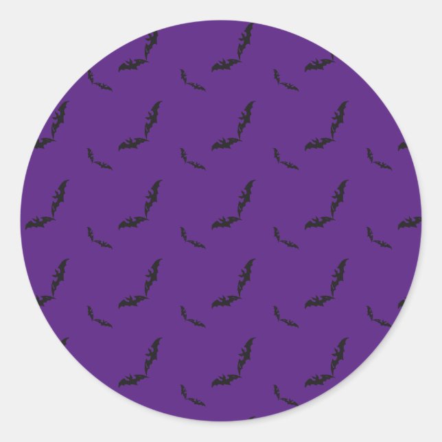 Autocollant rond classique Halloween/chauve-souris (Devant)