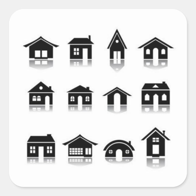 autocollant rond classique house-icon-set2 (Devant)