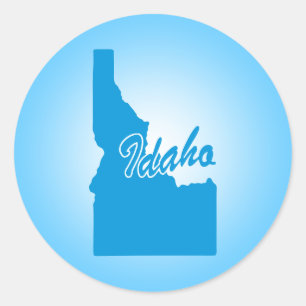 Autocollant rond classique Idaho State
