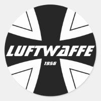 Autocollant rond classique Luftwaffe, brillant