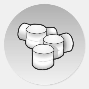 Autocollant rond classique Marshmallows