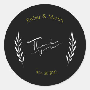 autocollant rond classique Merci