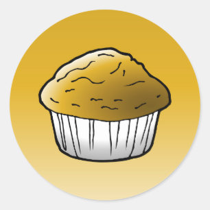 Autocollant rond classique Muffin