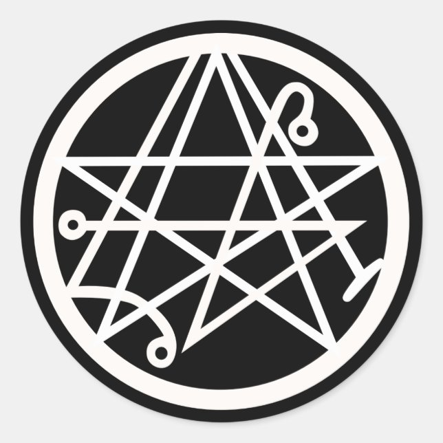 Autocollant rond classique Necronomicon (Devant)